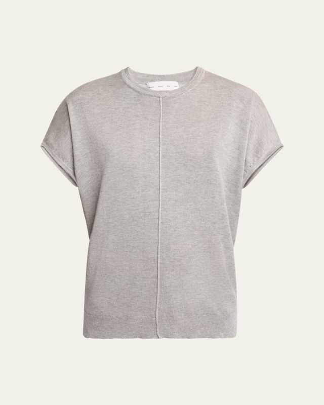 Ares Short-Sleeve Cashmere Top